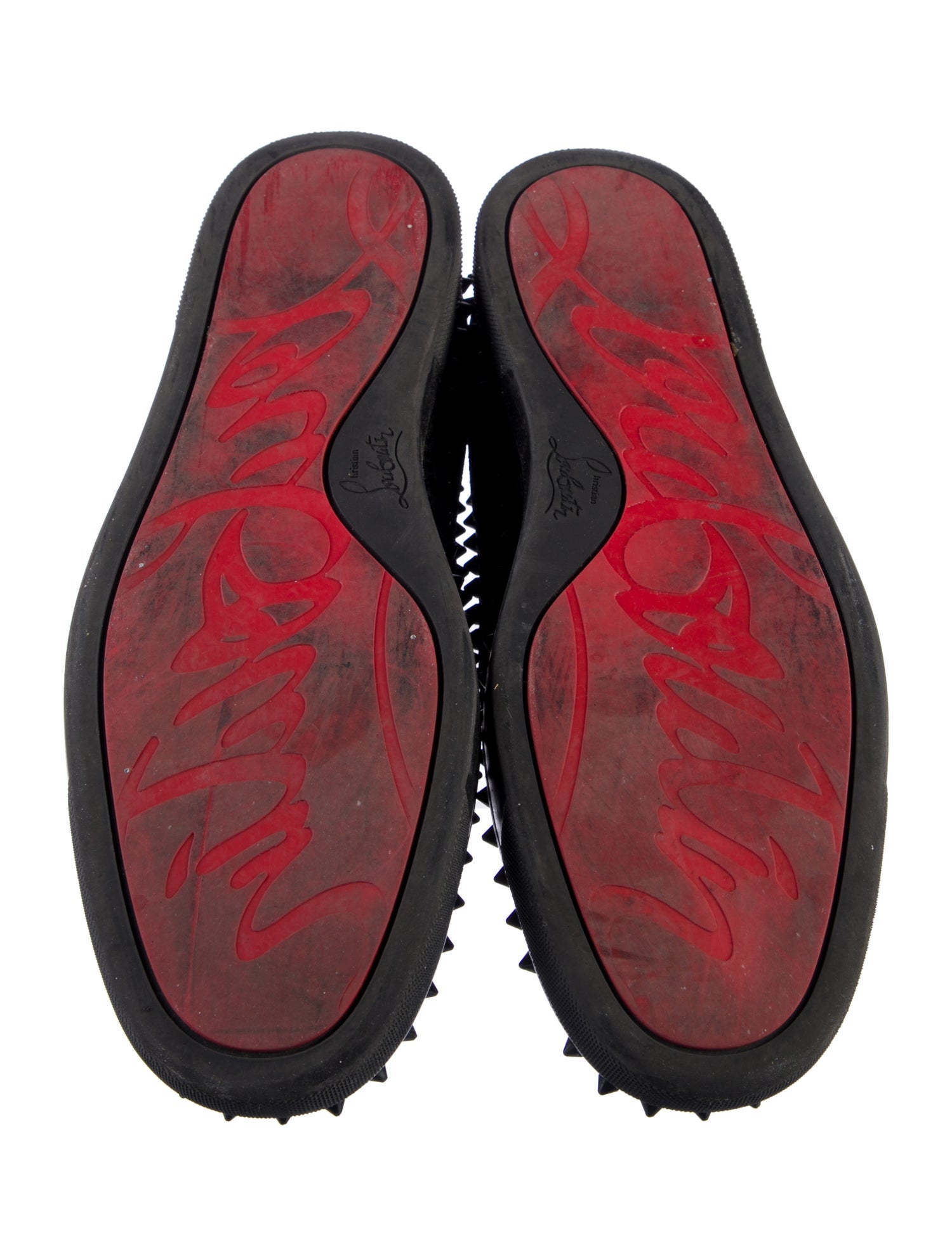 Christian Louboutin Spike Accents Mesh Boat Shoes